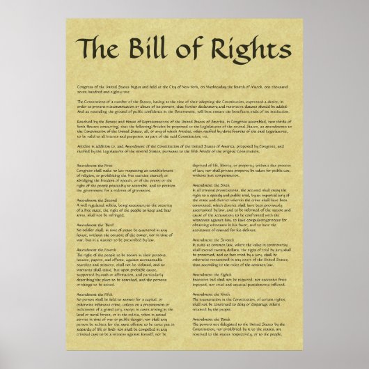 American Bill Rights Poster (Vorne)