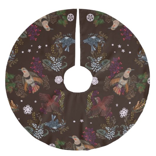 American Bird Woodland Christmas Brushed Polyester Weihnachtsbaumdecke (Vorderseite)