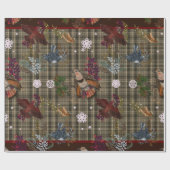 American Bird Woodland Christmas Wrapping Paper Geschenkpapier (Flach)
