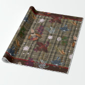 American Bird Woodland Christmas Wrapping Paper Geschenkpapier (Ungerollt)