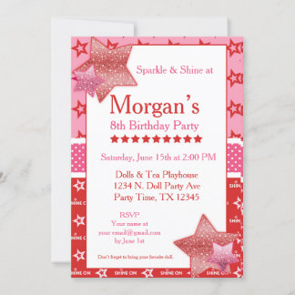 American Birthday Girl Digital oder Printable Invi Einladung