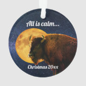 American Bison All is Calm Christmas   Ornament (Rückseite)