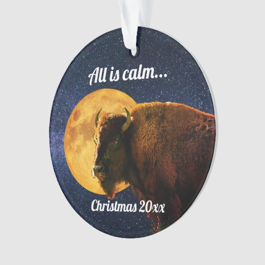 American Bison All is Calm Christmas   Ornament (Vorderseite)