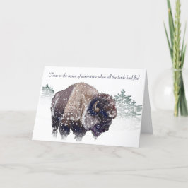American Bison Art Christmas Card Karte
