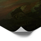 American Bison auf Karte Poster (Ecke)