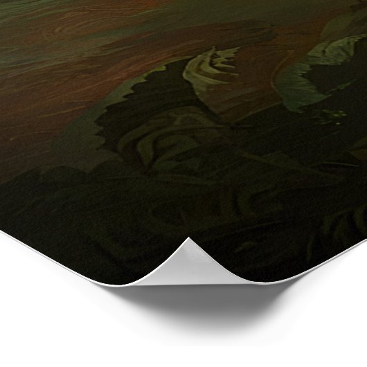 American Bison auf Karte Poster (Ecke)