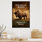 American Bison auf Karte Poster (Küche)