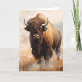 American Bison Buffalo im wilden Portrait Karte (Vorderseite)