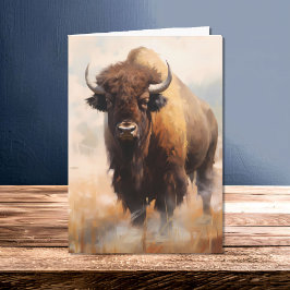American Bison Buffalo im wilden Portrait Karte