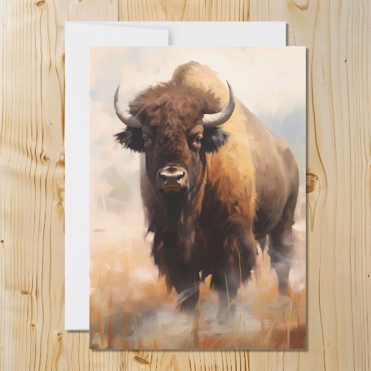 American Bison Buffalo Portrait Feiertagskarte