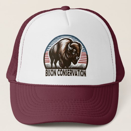 American Bison Conservation World Wildlife Day Truckerkappe (Vorderseite)