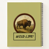 American Bison Dark Khaki Spiri Notebook Notizblock (Rückseite)