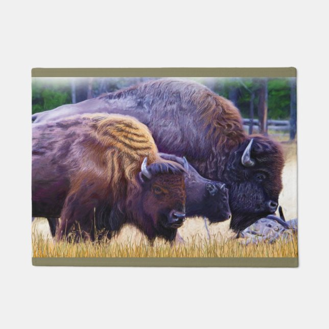 American Bison Family Fußmatte (Vorderseite)