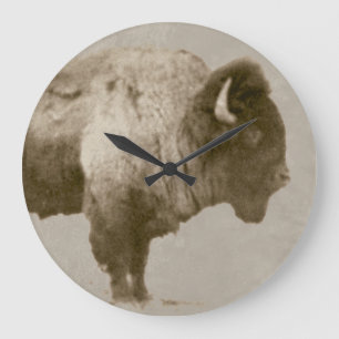 American Bison Große Wanduhr