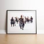 American Bison Herd in Snow Wall art Poster<br><div class="desc">American Bison Herd in Snow Wall art</div>