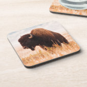 American Bison Herd in Teton 2 Getränkeuntersetzer (Linke Seite)