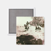 American Bison Hunters (b/w Foto) Magnet (Vorderseite/Rückseite)