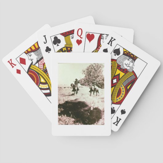 American Bison Hunters (b/w photo) Spielkarten (Rückseite)