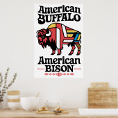 American Bison Illustration Poster (Küche)