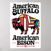 American Bison Illustration Poster (Vorne)
