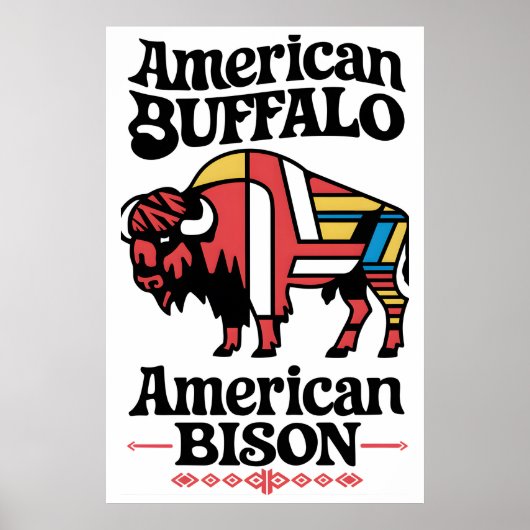American Bison Illustration Poster (Vorne)