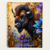 American Bison in textured Flower *Personalize* Planer (Vorderseite)