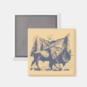 American Bison - National Mammal Magnet (Vorderseite/Rückseite)