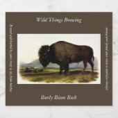 American Bison, oder Buffalo (Bison bison) - Audub Bierflaschenetikett (Einzelnes Label)