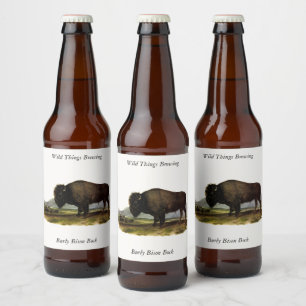American Bison, oder Buffalo (Bison bison) - Audub Bierflaschenetikett