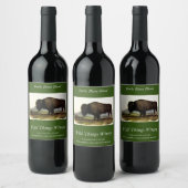 American Bison, oder Buffalo (Bison bison) - Audub Weinetikett (Flaschen)