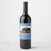 American Bison, oder Buffalo (Bison bison) - Audub Weinetikett (Vorderseite)