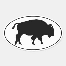 American Bison Oval Logo Ovaler Aufkleber