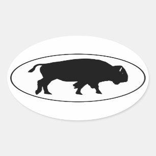American Bison Oval Logo Ovaler Aufkleber