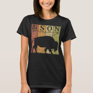 American Bison Periodic Table Elements Buffalo Ret T-Shirt