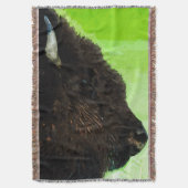 American Bison Portrait Abstrakt Impressionismus Decke (Vorderseite Vertikal)