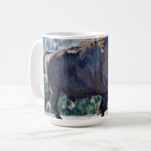 American Bison Roaming in Grassland Kaffeetasse (Vorderseite Links)