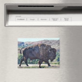 American Bison Roaming in Grassland Magnet (In Situ (Geschirrspüler))