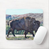 American Bison Roaming in Grassland Mousepad (Mit Mouse)