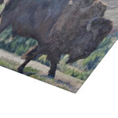 American Bison Roaming in Grassland Schneidebrett (Ecke)