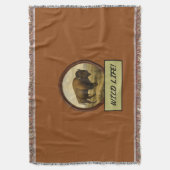 American Bison Saddle Brown Throw Blanket Decke (Vorderseite Vertikal)
