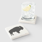 American Bison Steinuntersetzer (Seitenansicht)