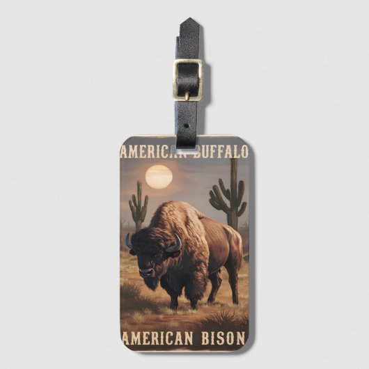 American Bison Sunset Gepäckanhänger (Vorderseite Vertikal)