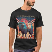 American Bison US Flagge T - Shirt (Vorderseite)