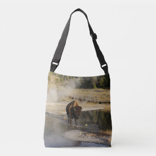 American Bison Yellowstone Wildlife Fotografy Tragetaschen Mit Langen Trägern