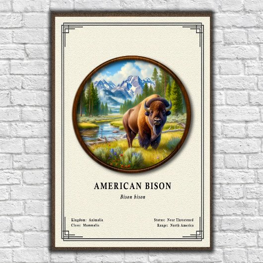 American Bison Zoology Series Poster