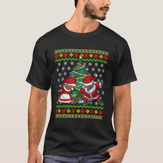 American Black Dabbing Santa Claus Chr T-Shirt (Vorderseite)