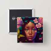 American Black Faiasy Fantasy Art Button (Vorne & Hinten)