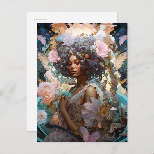 American Black Fantasy Art Postkarte (Vorne/Hinten)