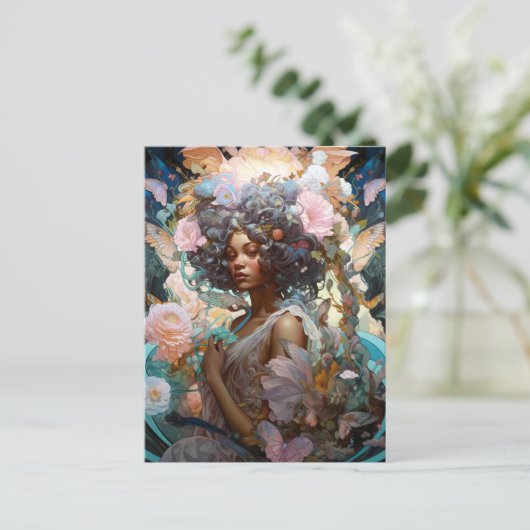 American Black Fantasy Art Postkarte (Stehend Vorderseite)