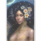 American Black Goddess Queen Fantasy Art Aufkleber (Vorderseite)